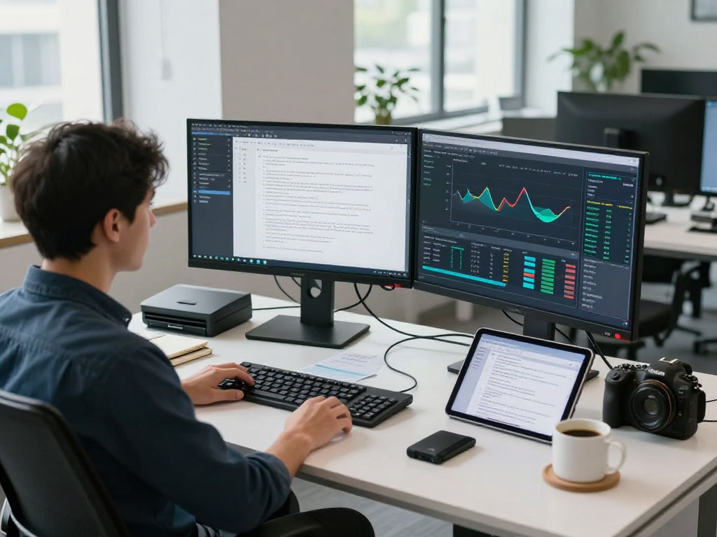 Document fraud detection analysis in a modern office highlighting AI-powered tools and analytics.
