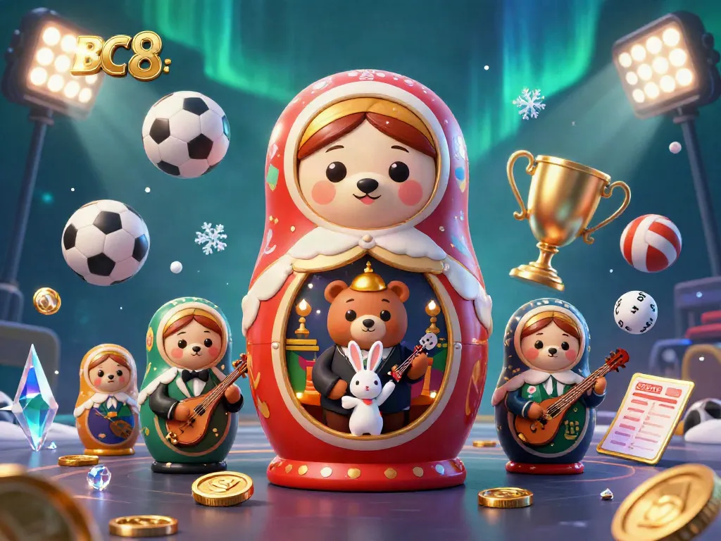 Experience exciting gaming adventures with BC8, as cheerful casino characters entertain amidst vibrant game elements.