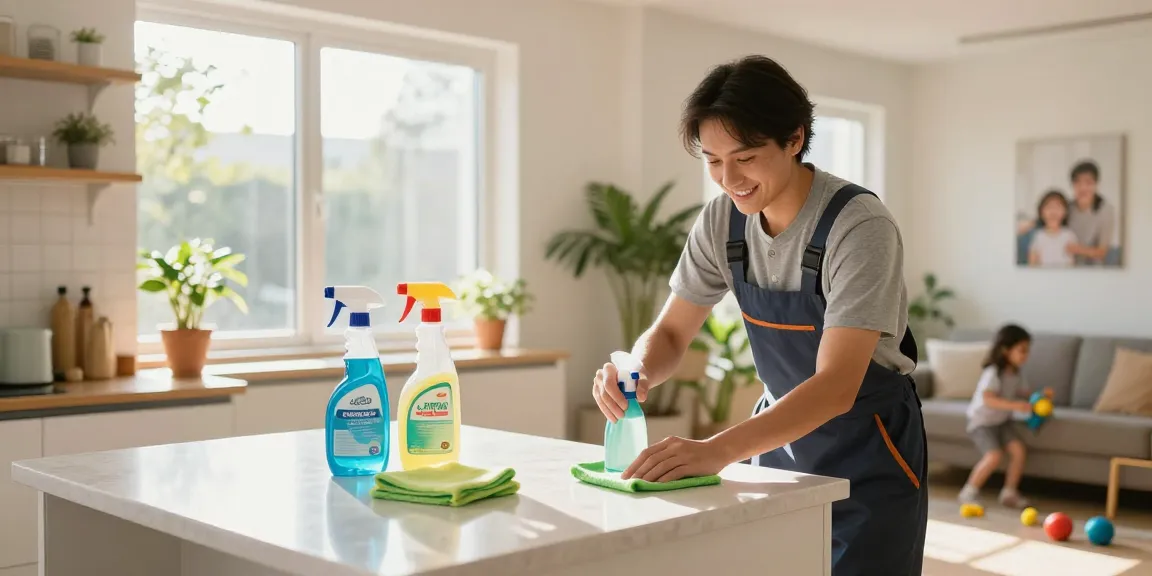 Professional cleaner deep cleaning a kitchen for a trusted reinigungsfirma bern, showcasing sparkling surfaces and inviting atmosphere.