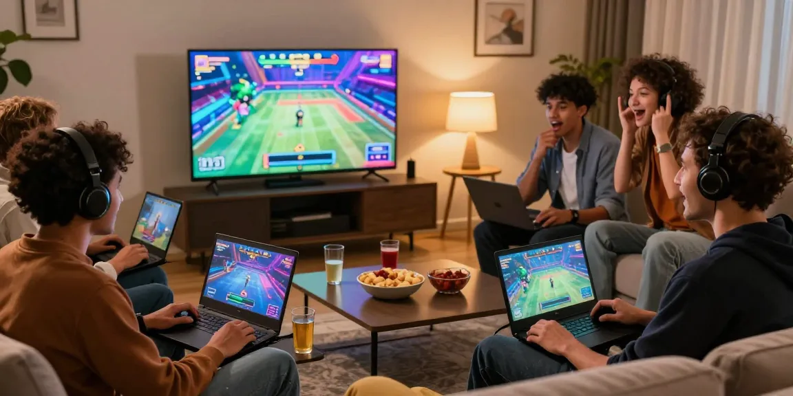 Group of friends enjoying online games at B52 CLUB live in a cozy setting, captured at https://b52club.radio.fm/.