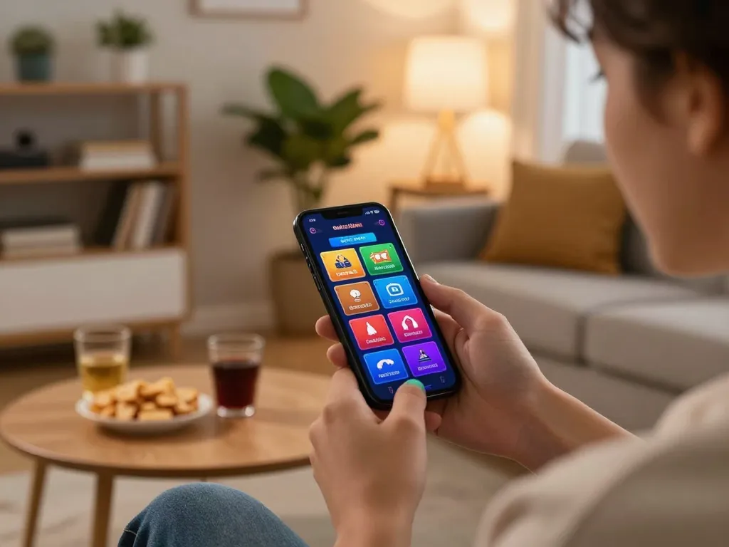 Engaging with nhà cái lc88 through a smartphone at home for online betting.