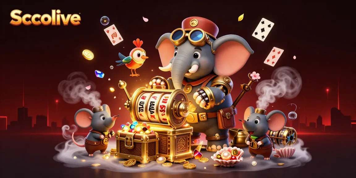 Socolive showcases exciting slot dynamics with a steampunk elephant and lively casino elements.