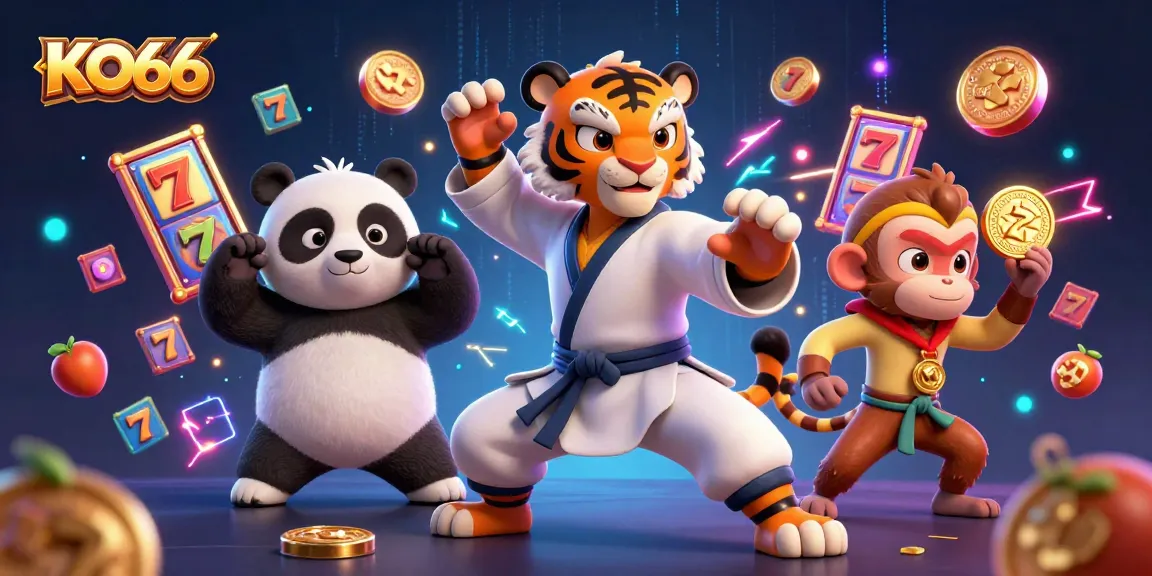 Spin the reels at KO66 with a kung fu tiger, panda disciple, and a mischievous monkey.