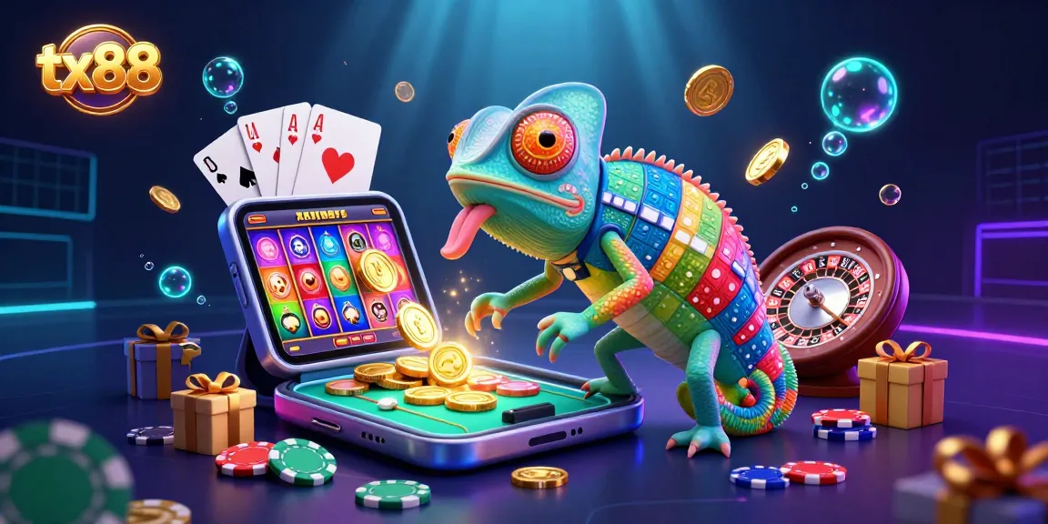 Experience excitement at tx88 with a vibrant chameleon casino scene featuring dynamic gaming elements and stunning visuals.