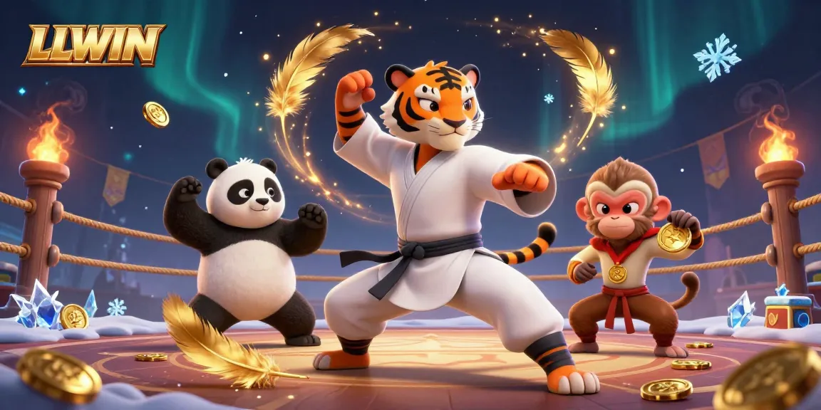 LLWIN showcases an exhilarating sports betting scene with dynamic characters and vibrant elements.