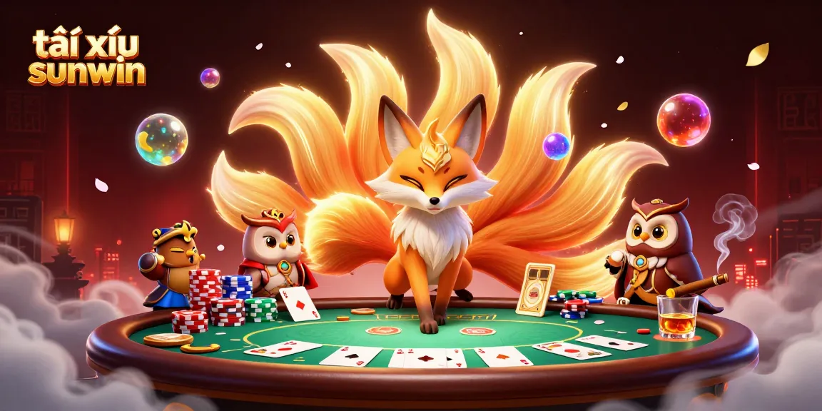 Play Tài Xỉu Sunwin with a vibrant 3D illustrated scene of engaging characters and casino elements